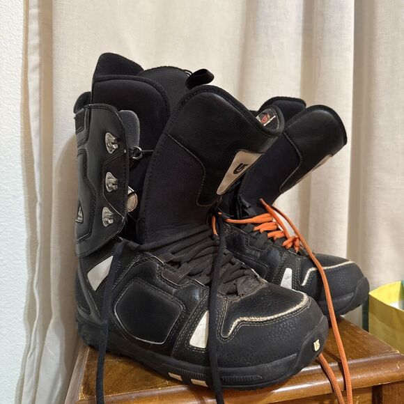 Burton Imprint 2 Freestyle Mens Snowboarding‎ Boots Size 9 Black Orange Lace Up - Picture 1 of 16